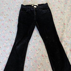 GAP Low Rise Boot Cut Black Velvet Jeans, Size 10R